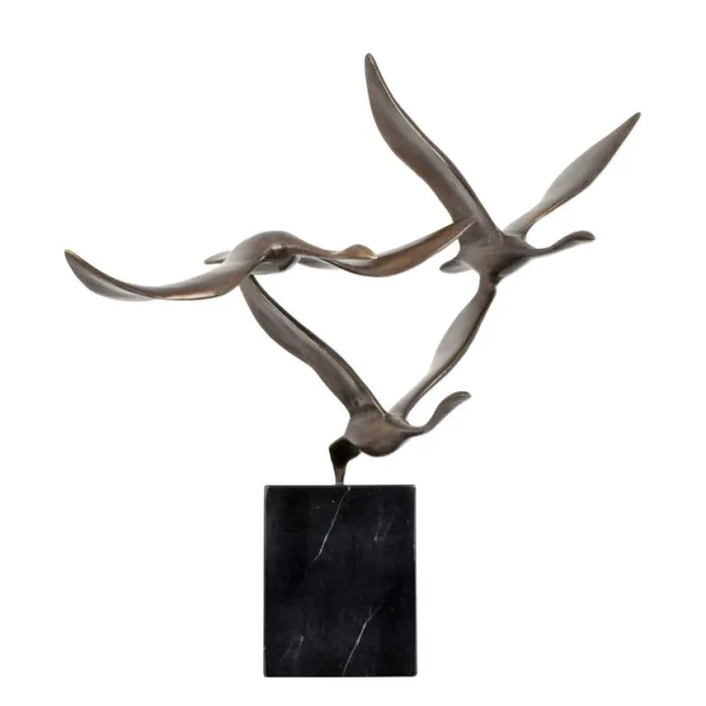 Bronzeskulptur drei fliegende Gaense 60 cm breit
