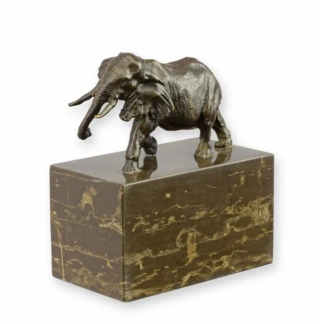 Bronzeskulptur Elefant – kompakt 14 cm hoch