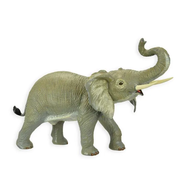 Bronzeskulptur Elefant Ruessel hoch naturalistisch