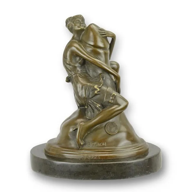 Bronzeskulptur Frau und Phallus figurative Erotik