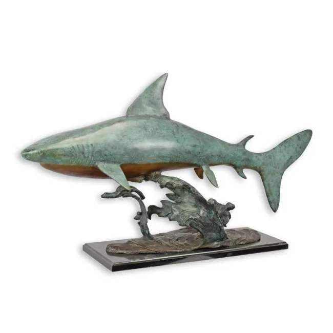 Bronzeskulptur Hai 113 cm lang