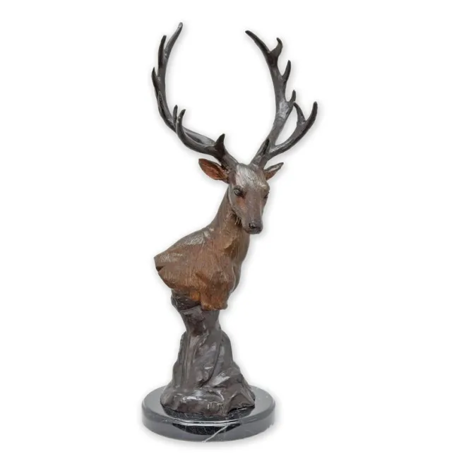Bronzeskulptur Hirschkopf 51 cm hoch