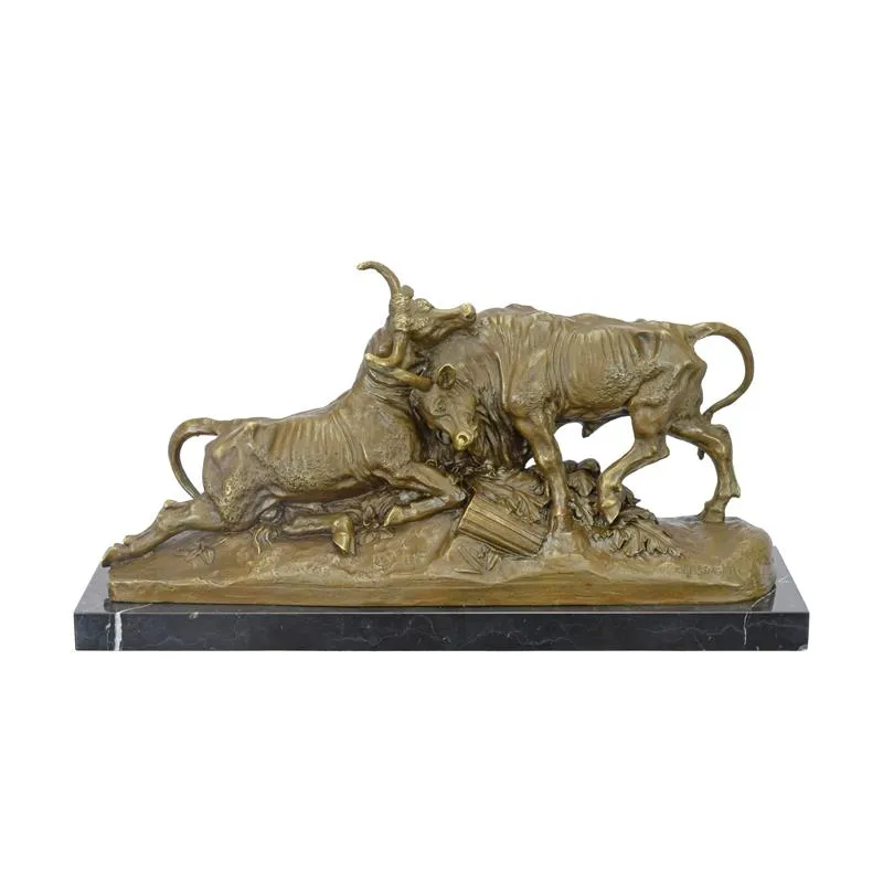 Bronzeskulptur kämpfende Stiere römischer Stierkampf