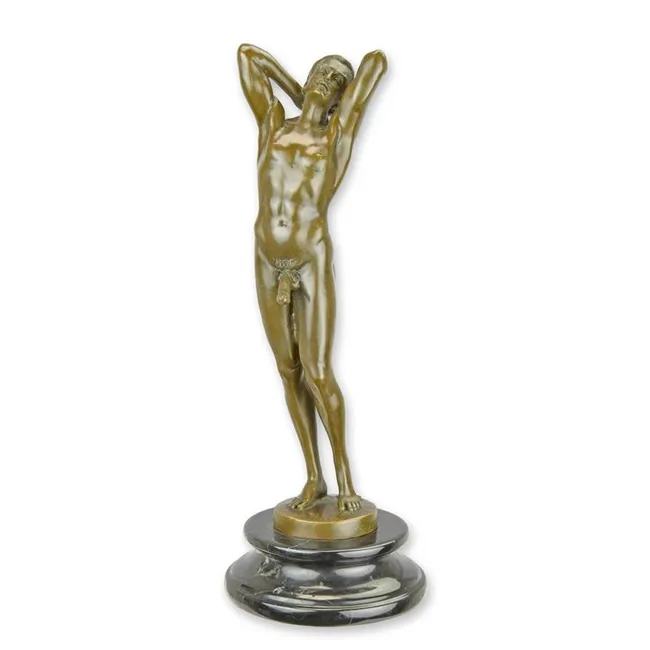 Bronzeskulptur maennlicher Akt stehend