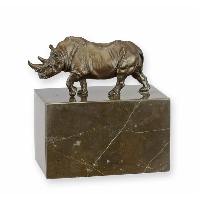 Bronzeskulptur Nashorn – kompakt 13 cm hoch