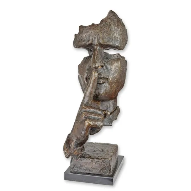 Bronzeskulptur Nichts Boeses sprechen gross 40 cm