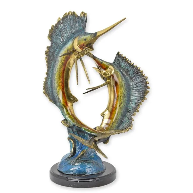 Bronzeskulptur Paar Schwertfische 50 cm hoch