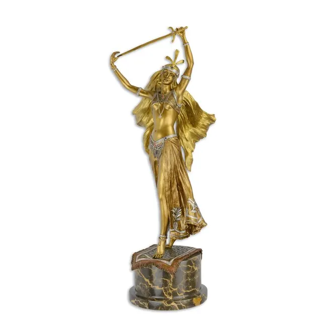 Bronzeskulptur Schwerttaenzer gross stehend
