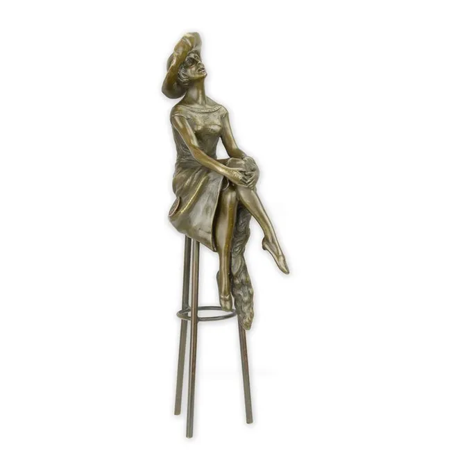 Bronzeskulptur Sitting at the Bar, 28 cm