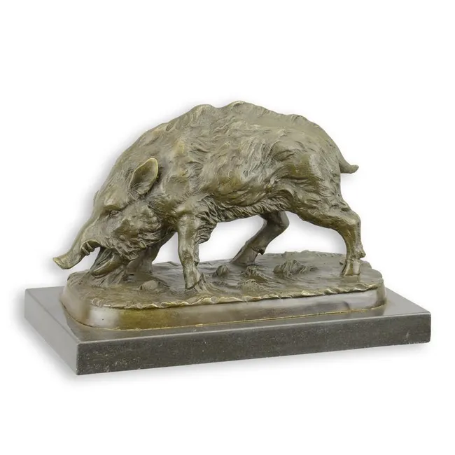 Bronzeskulptur Wildschwein naturalistisch
