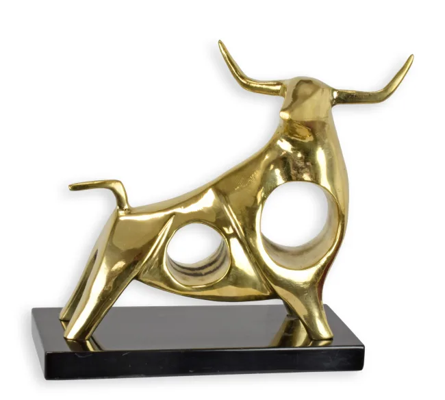 Bronzestier auf Marmorsockel 21,5 cm hoch