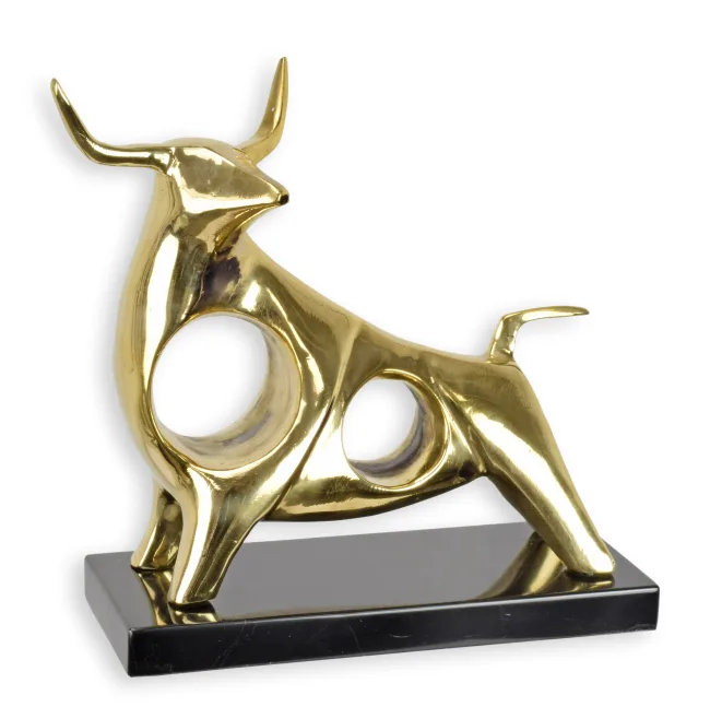 Bronzestier auf Marmorsockel 21,5 cm hoch — Variante B