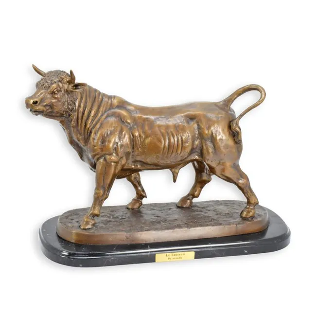 Bronzestier Skulptur auf Marmorfuss