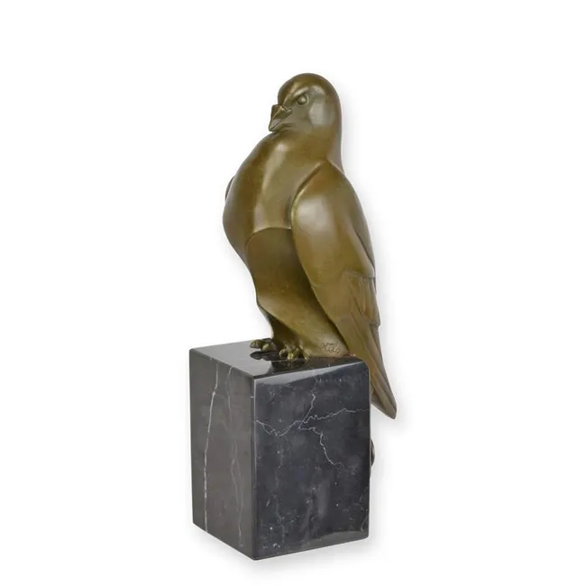 Bronzetaube auf Marmorsockel 19 cm dekorative Figur