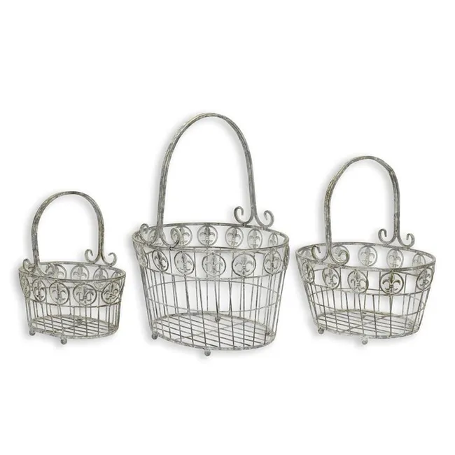 Eiserne Koerbe 3er-Set gestaffelt - bis 49 x 37 x 29 cm