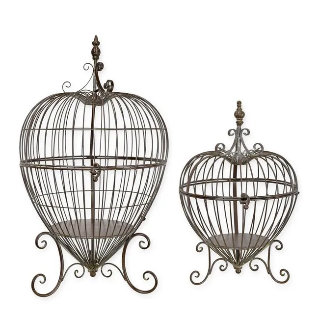 Eiserne Vogeltränken weathered grey – 2er-Set, 77,5 cm