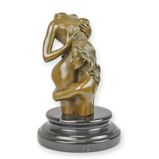 Erotische Bronzeskulptur zwei Frauenfiguren