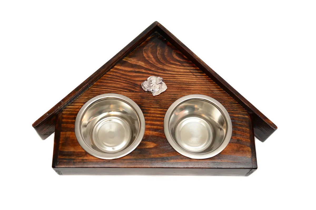 Holz-Futternapfhalter mit Boxer III-Emblem