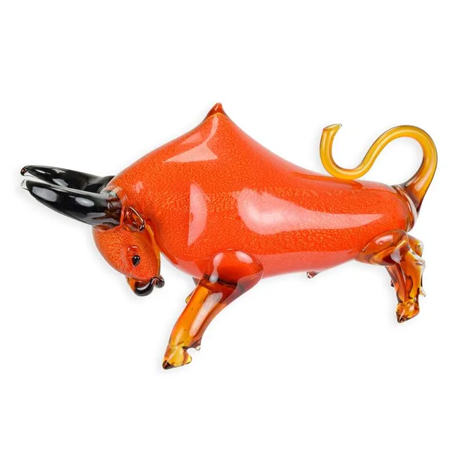 Glasstier Orange Rot Murano Stil Dekoratives Bild