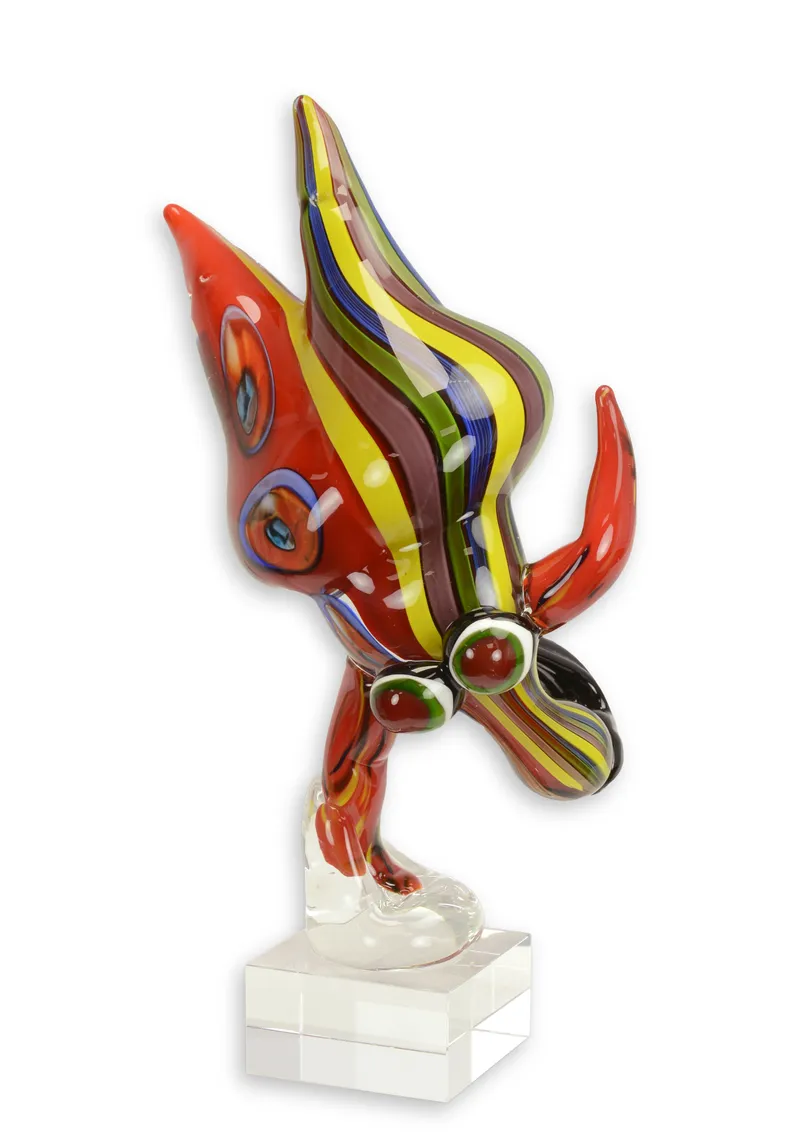Glasfigur Tänzerin im Murano-Stil mehrfarbig 34,7 cm