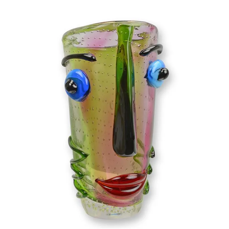 Glasvase abstraktes Gesicht im Murano-Stil 30 cm