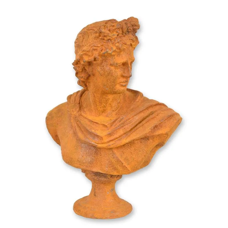 Gusseisen-Apollo-Büste mit Rostpatina