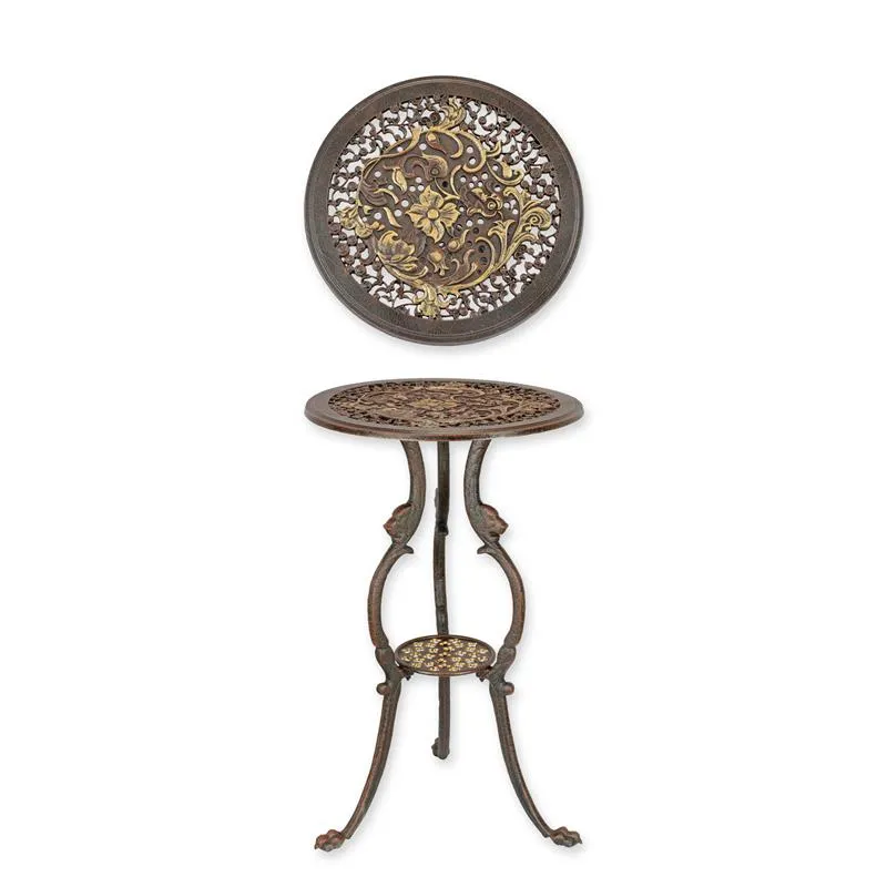 Gusseisen-Blumentisch braun/gold