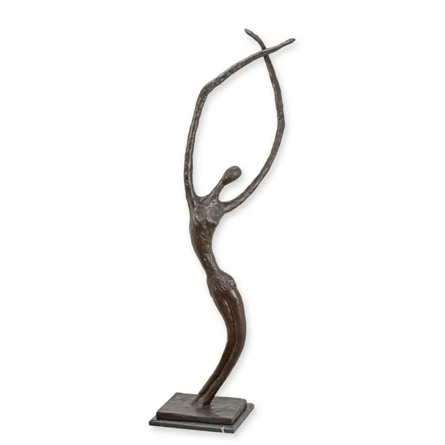 Hohe moderne Bronzefigur — abstrakter Tanz auf Marmor