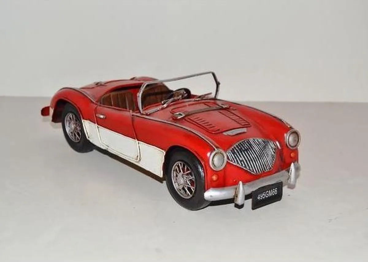 MadDeco Blechauto Austin-Healey rot weiß 28x11x10 cm