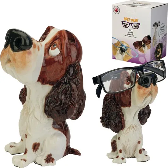 Brillenhalter Springer Spaniel Welpe braun Polyresin MadDeco 13 cm