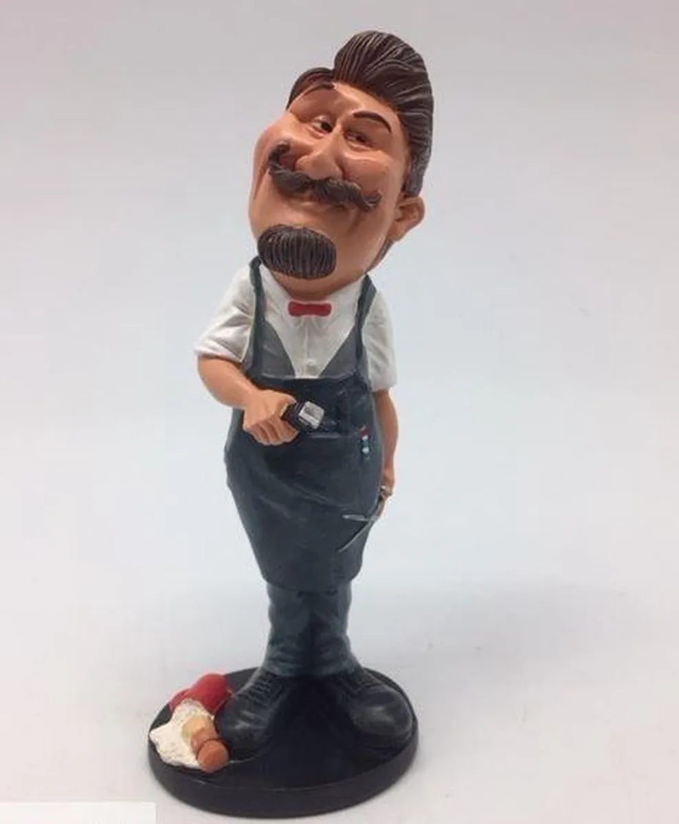 MadDeco Friseur Barbier Figur Warren Stratford Polyresin 7x6x17 cm