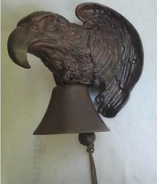 MadDeco Gusseisen Türglocke Adler groß Wandmontage 25x26,5x32 cm