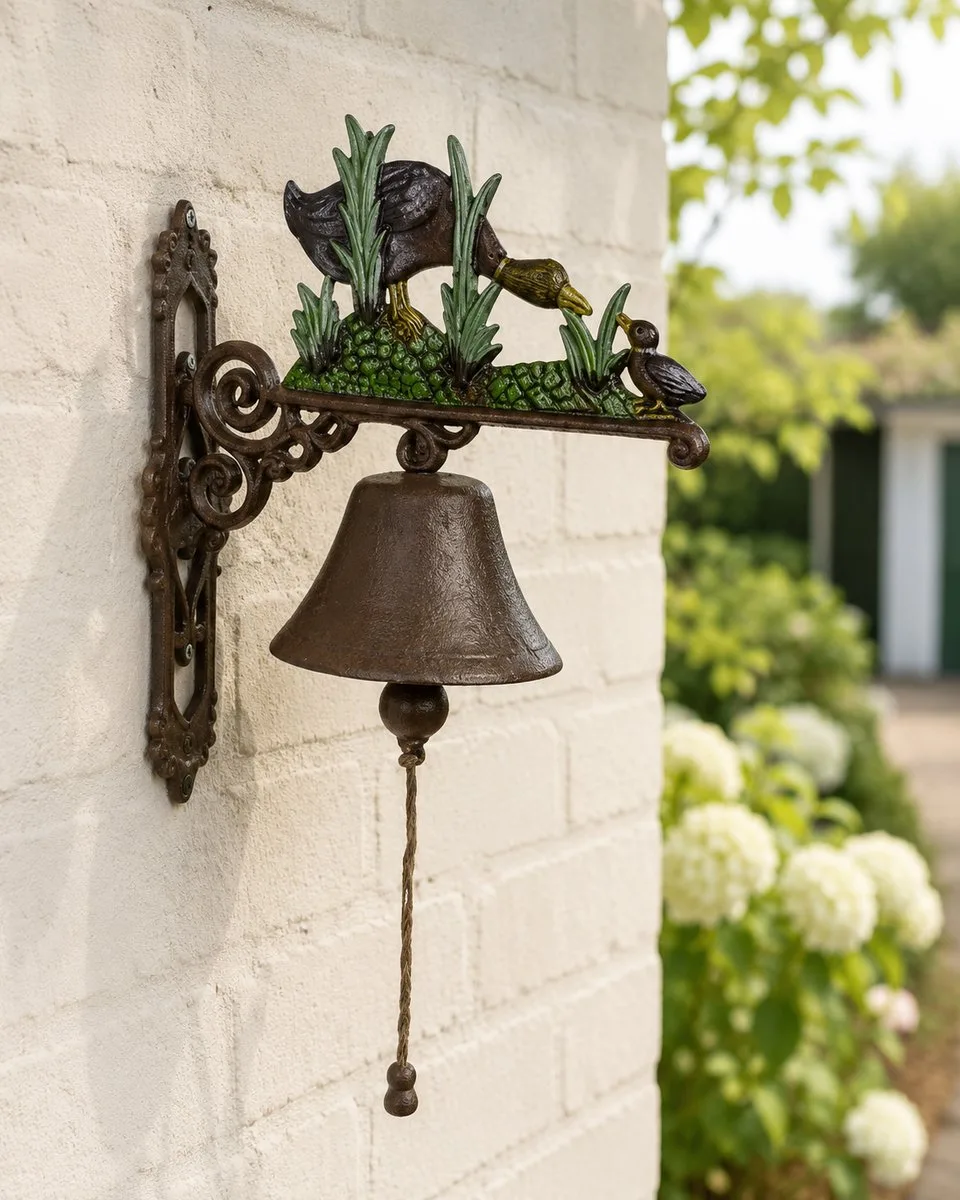 MadDeco Gusseisen Türglocke Enten-Motiv ländlich 39x29x37 cm