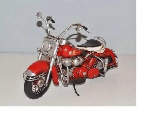 MadDeco Harley Davidson Blechmodell Motorrad rot silber – 33×15×21 cm