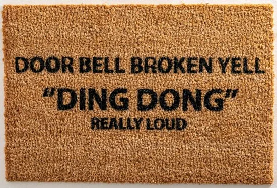 MadDeco Kokosmatte Doorbell Broken Yell Ding Dong 60x40 cm