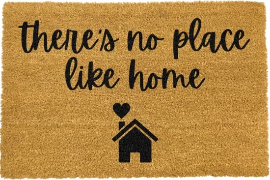 MadDeco Kokosmatte There's No Place Like Home Häuschen Herz 60x40 cm