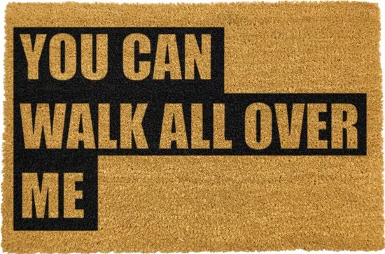 MadDeco Kokosmatte You Can Walk All Over Me zweifarbig schwarz 60x40 cm