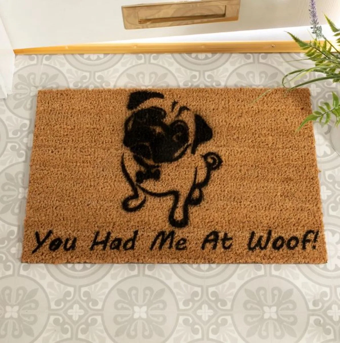 MadDeco Kokosmatte You Had Me At Woof Hundeliebhaber 60x40 cm