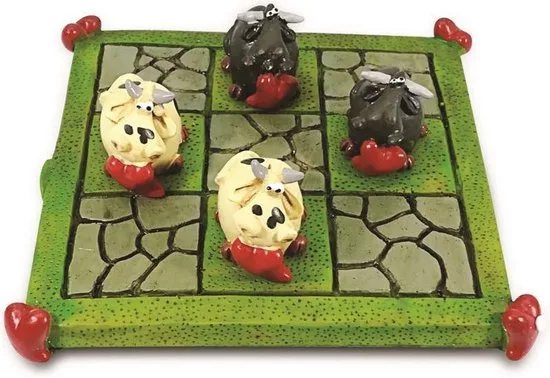 MadDeco Paolo Chiari Tic-Tac-Toe Kuehe Polystone 11,5x11,5x4 cm