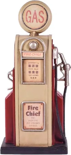 MadDeco Retro Zapfsaeule Blechdekoration Spardose 26 cm - Fire Chief