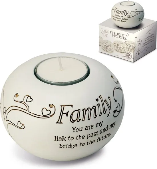 MadDeco Teelichthalter Family Familie Keramik Mehr als Worte 9,5 cm