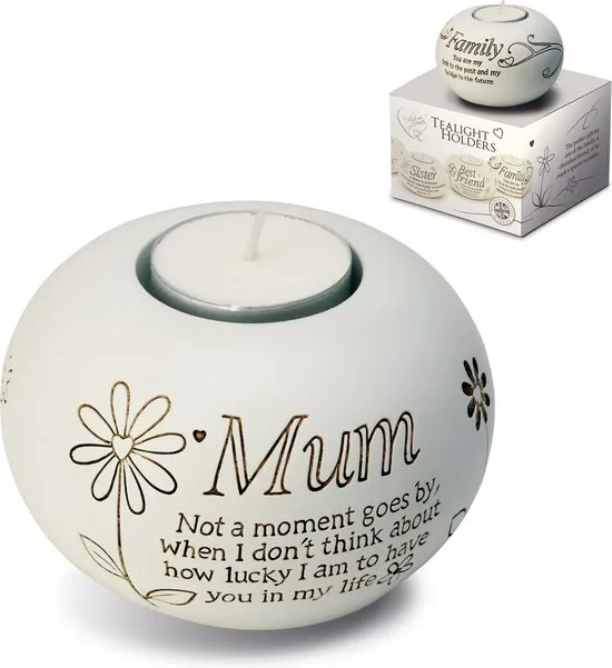 MadDeco Teelichthalter Mum Mutter Keramik Mehr als Worte 9,5 cm Muttertag