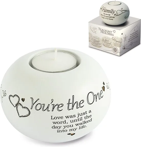 MadDeco Teelichthalter You're the One Keramik Valentinstag 9,5 cm