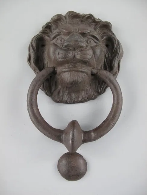 MadDeco Türklopfer Löwenkopf Gusseisen mit Kegel 24x17x7 cm