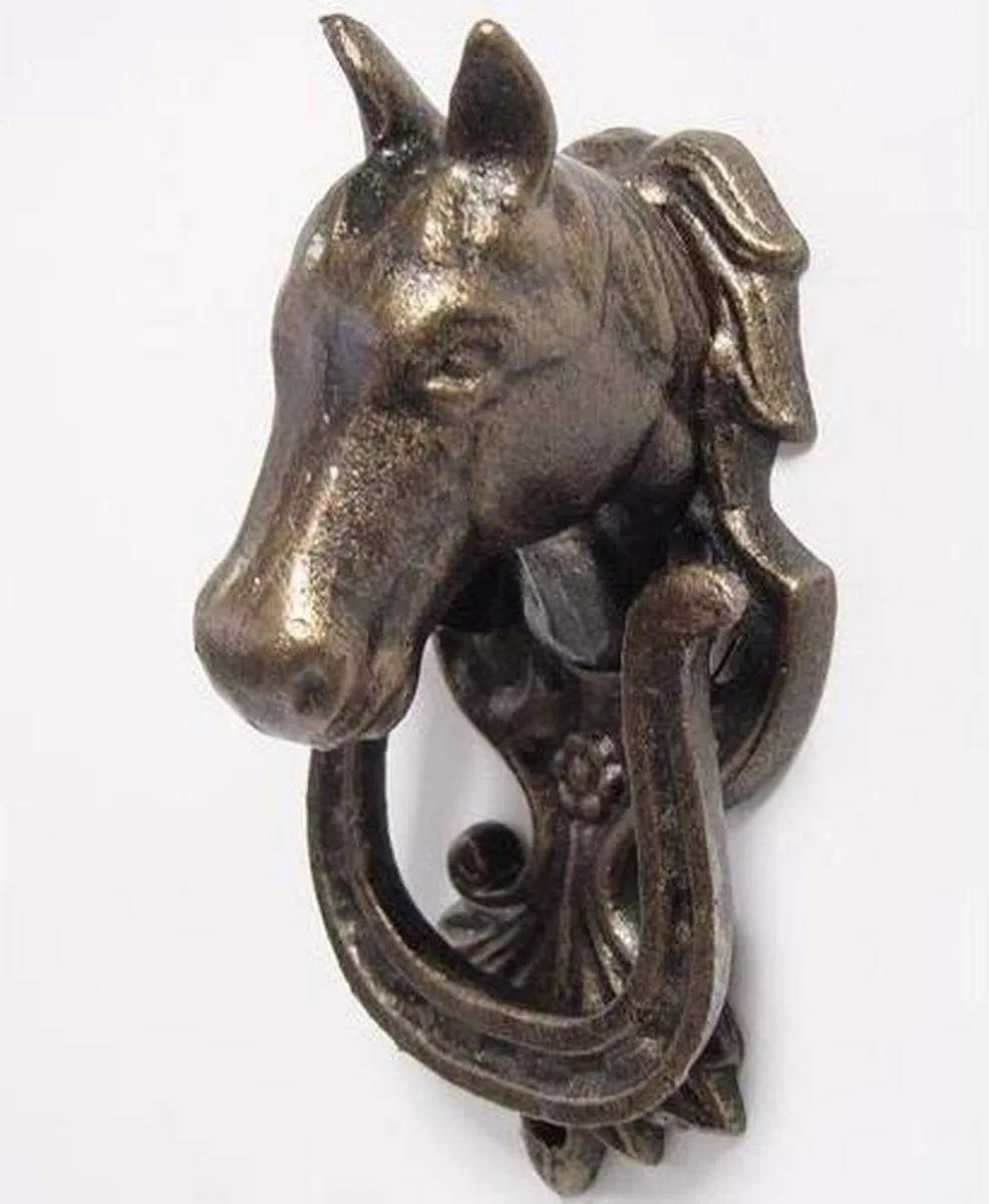 MadDeco Türklopfer Pferdekopf Gusseisen klassisch 8,5x8x17,5 cm