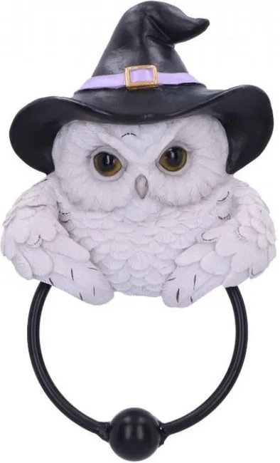 MadDeco Türklopfer Schneeeule Hexenhut Polyresin 22x10x3 cm