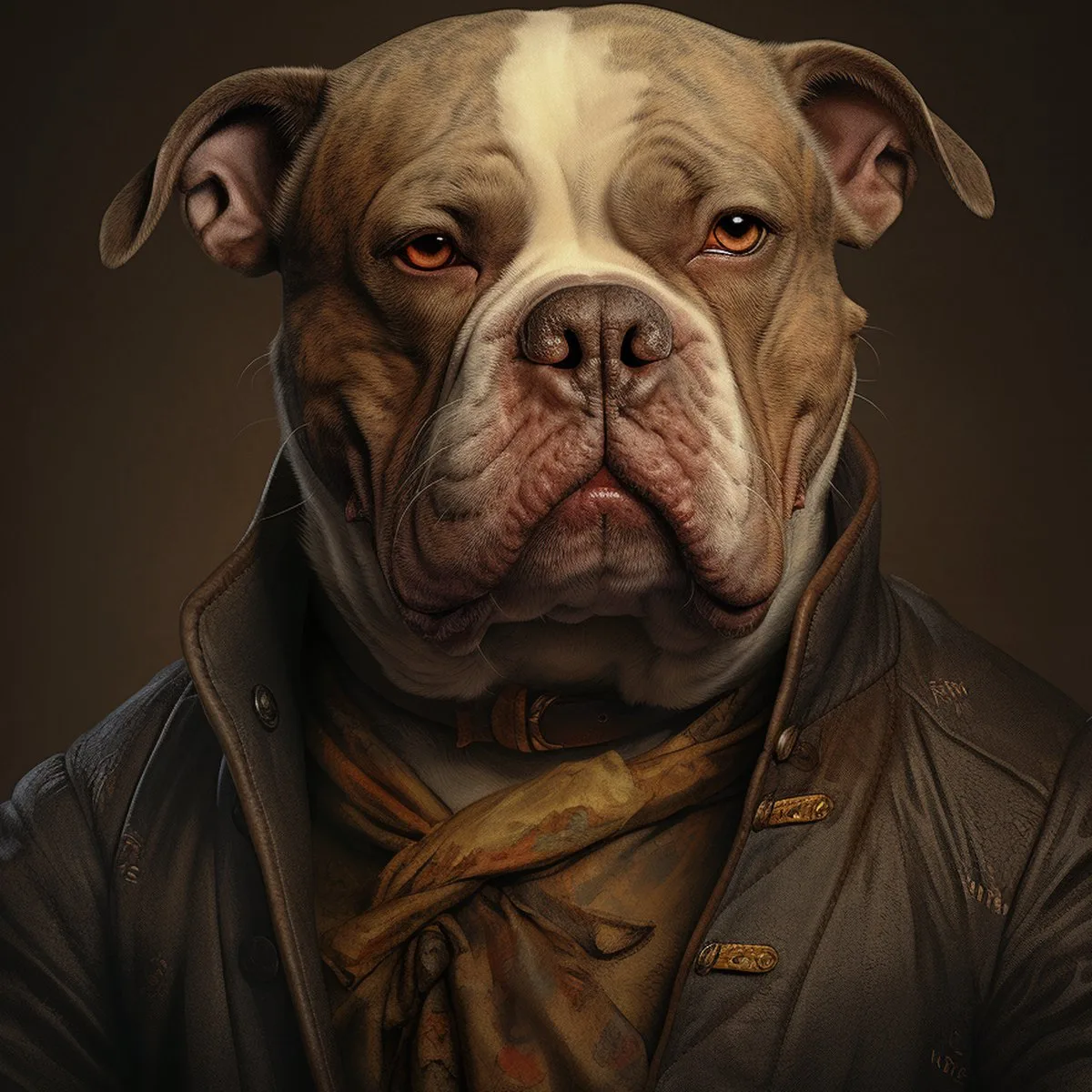MadDeco Wanddekoration Aluminium American Bully 17. Jahrhundert Tracht 50x50 cm