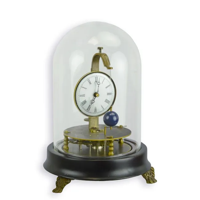 Mechanische Tischuhr Glasglocke größeres Modell, 21 cm