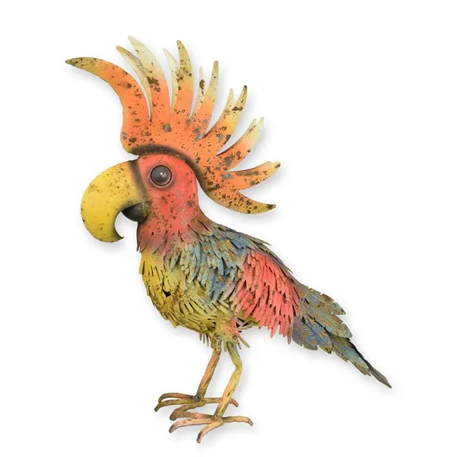 Metall-Kakadu Dekorationsfigur – 53,5 cm hoch
