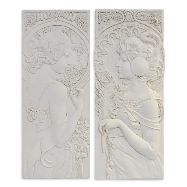 MGO Art-Nouveau-Wandplaketten – 2er-Set, 100x40 cm